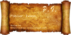 Pobler Ivonn névjegykártya
